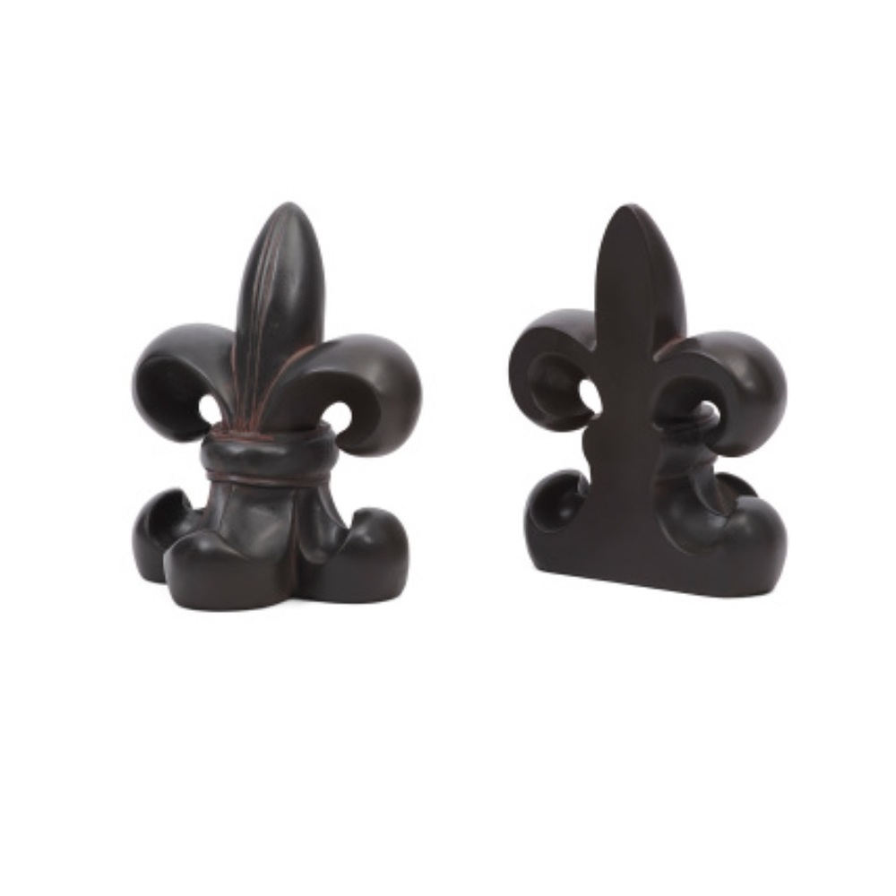 Noir Fleur De Lis Bookends